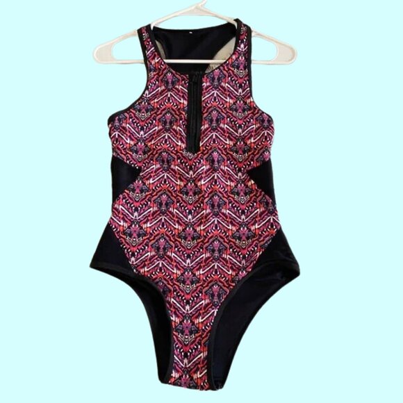 TART Pink Racerback Zipper One Piece Swimsuit - Picture 1 of 4